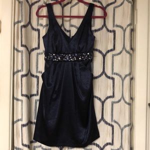 Navy beaded above knee dress, size 3, City Studio